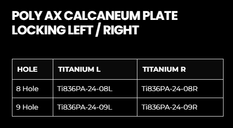 2.7MM POLY AXIAL CALCANEUM SINUSTARSIS LOCKING PLATE