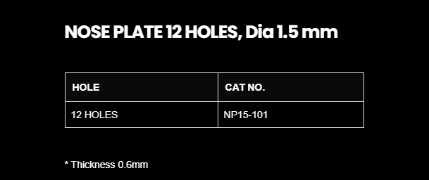 1.5MM NOSE PLATE 12 HOLE