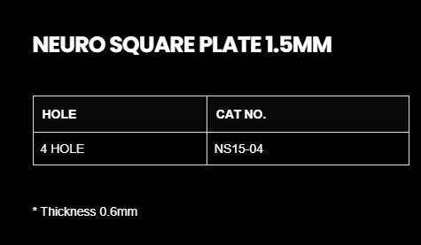 1.5MM NEURO SQUARE PLATE