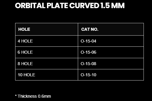1.5MM ORBITAL CURVED PLATE