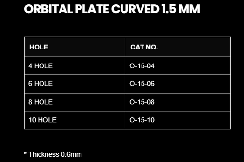 1.5MM ORBITAL CURVED PLATE