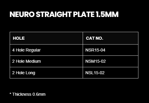 1.5MM NEURO STRAIGHT PLATE