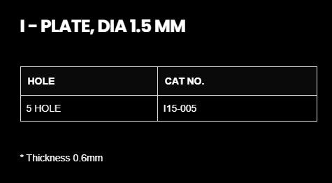 1.5MM I PLATE