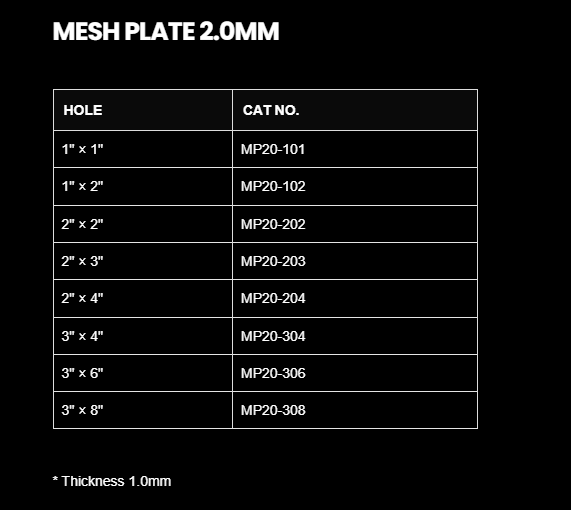 2.0MM MESH PLATE