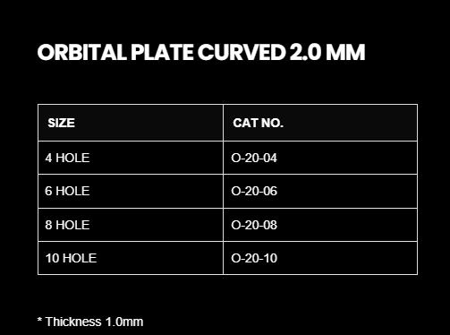 2.0MM ORBITAL CURVED PLATE