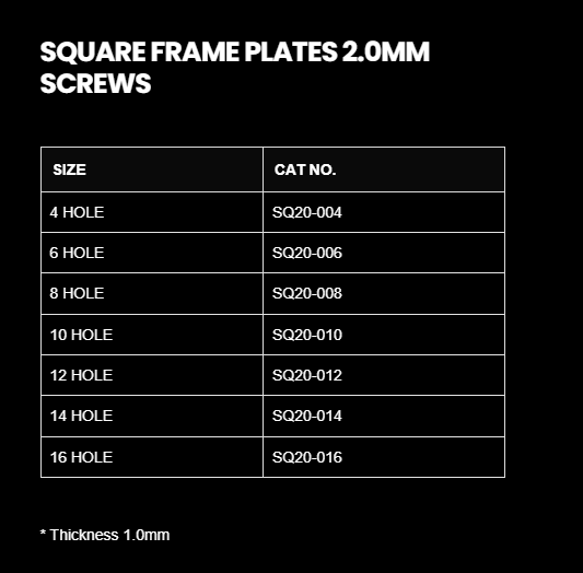 2.0MM SQUARE FRAME PLATE