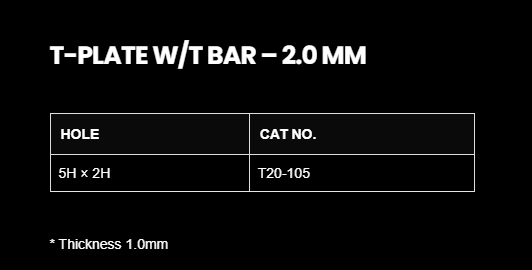 2.0MM T- PLATE W/T BAR