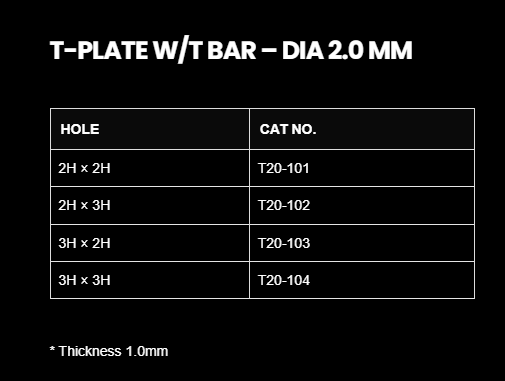 2.0MM T- PLATE 3HEAD HOLE