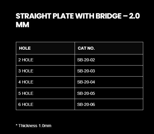 2.0MM STRAIGHT PLATE W/T BAR