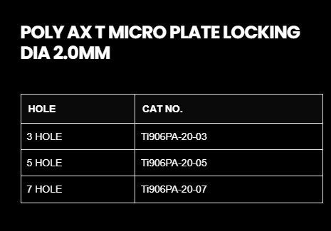 2.0MM POLY AXIAL MICRO T- PLATE