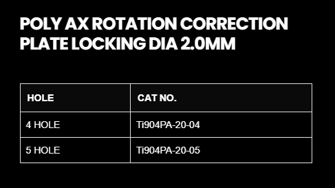 2.0MM POLY AXIAL ROTATIONAL CORRECTION PLATE