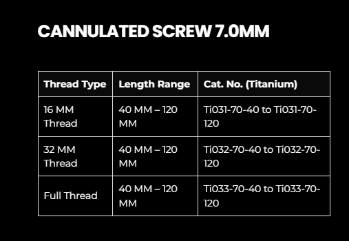 7.0MM CANNULATED CSREW