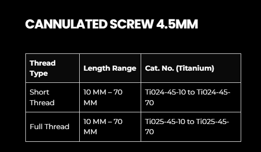 4.5MM CANNULATED SCREW