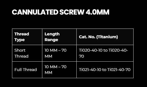4.0MM CANNULATED SCREW
