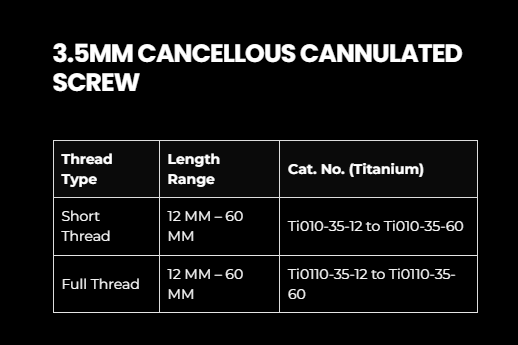 3.5MM CANNULATED SCREW